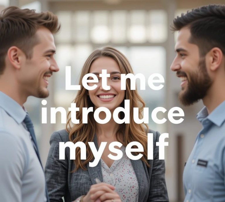 3 people are introducing themselves to each other-an illustration to 'Talk about yourself' for beginners of English